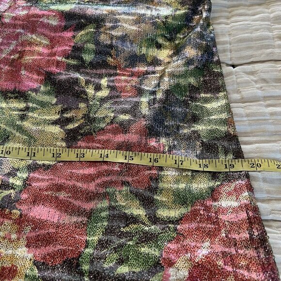 Free People Tangier Sequin Floral Mini Dress S Cocktail Deep V Boho Fairy Sexy - Picture 4 of 12